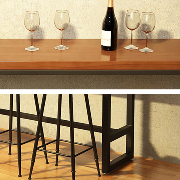 Rechteckiger Bar-Esstisch aus Holz. Moderner Bartisch mit Bockgestell in Schwarz
