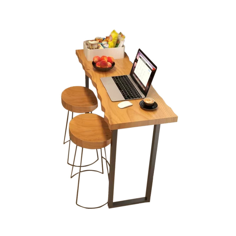 Rectangle Bar Dining Table Contemporary Wood Bar Table with Black Sled Base Without Chairs Clearhalo 'Bar Furniture' 'Bar Tables' 'bar_tables' 'furn' 'furn_bar_tables' 'Furniture' 'Kitchen & Dining Furniture' 5337875