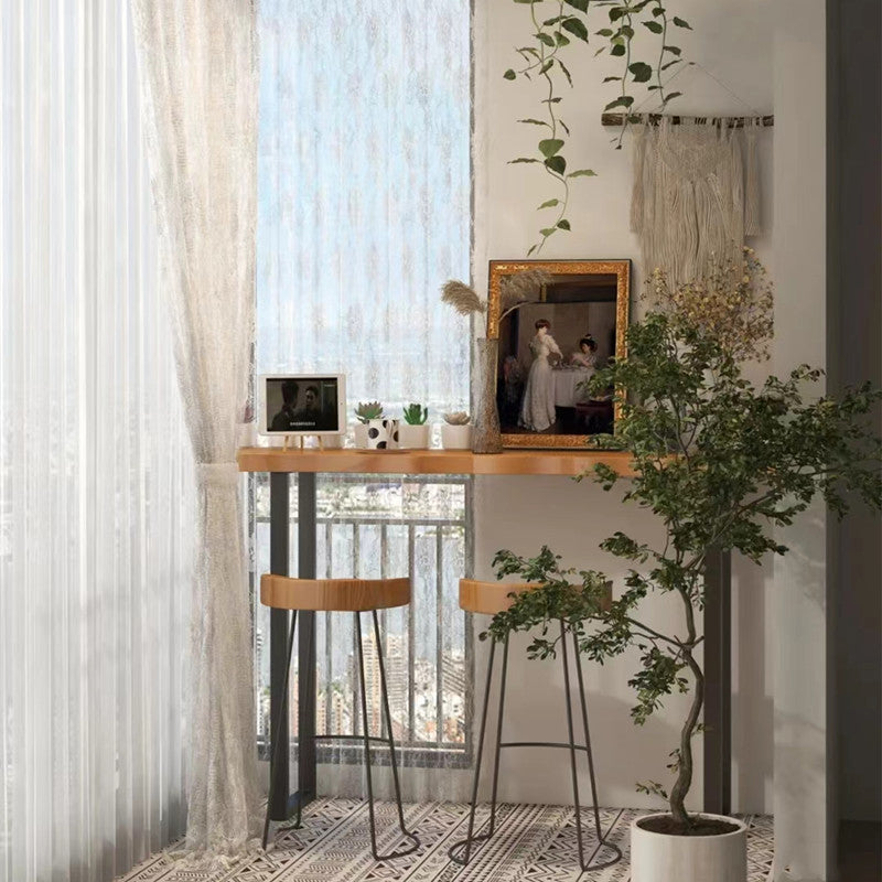 Rectangle Bar Dining Table Contemporary Wood Bar Table with Black Sled Base Clearhalo 'Bar Furniture' 'Bar Tables' 'bar_tables' 'furn' 'furn_bar_tables' 'Furniture' 'Kitchen & Dining Furniture' 5337877