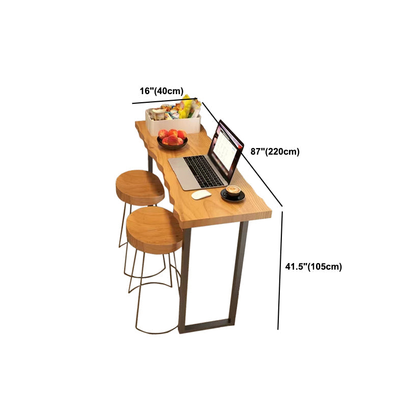 Rectangle Bar Dining Table Contemporary Wood Bar Table with Black Sled Base Clearhalo 'Bar Furniture' 'Bar Tables' 'bar_tables' 'furn' 'furn_bar_tables' 'Furniture' 'Kitchen & Dining Furniture' 5337888