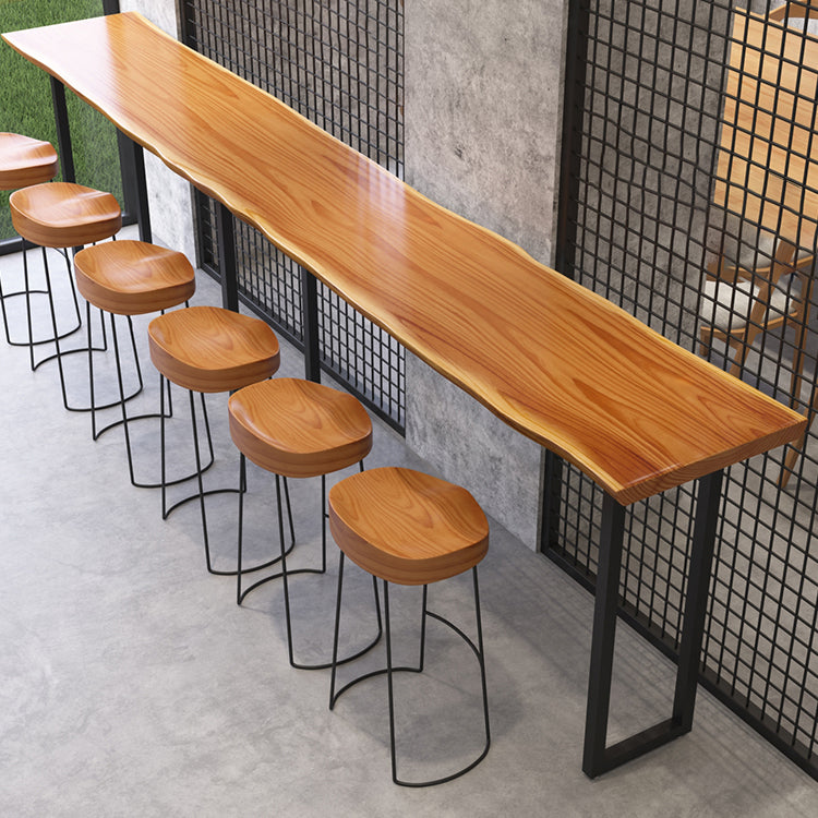 Tavolo da pranzo a barre rettangolare tavolo da bar contemporaneo con base di slitta in metallo