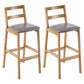 Café Simple Solid Wood Barstool taburete de bar con respaldo con respaldo