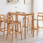Café Simple Solid Wood Barstool taburete de bar con respaldo con respaldo