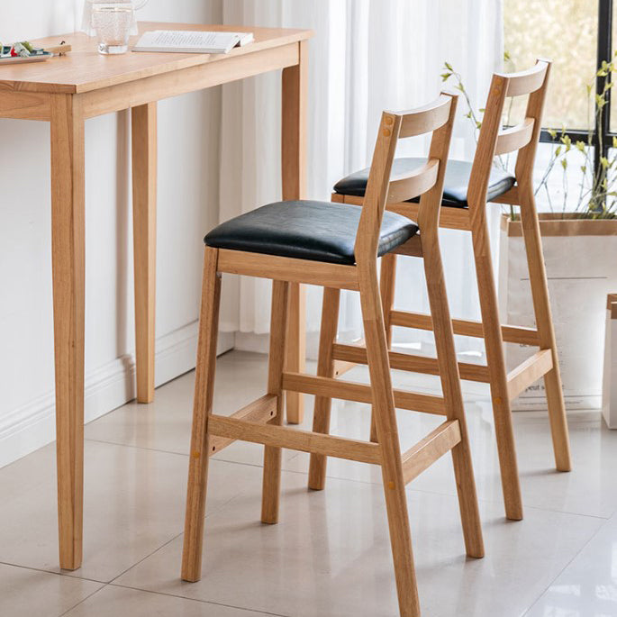 Café Simple Solid Wood Barstool taburete de bar con respaldo con respaldo
