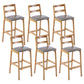 Café Simple Solid Wood Barstool taburete de bar con respaldo con respaldo