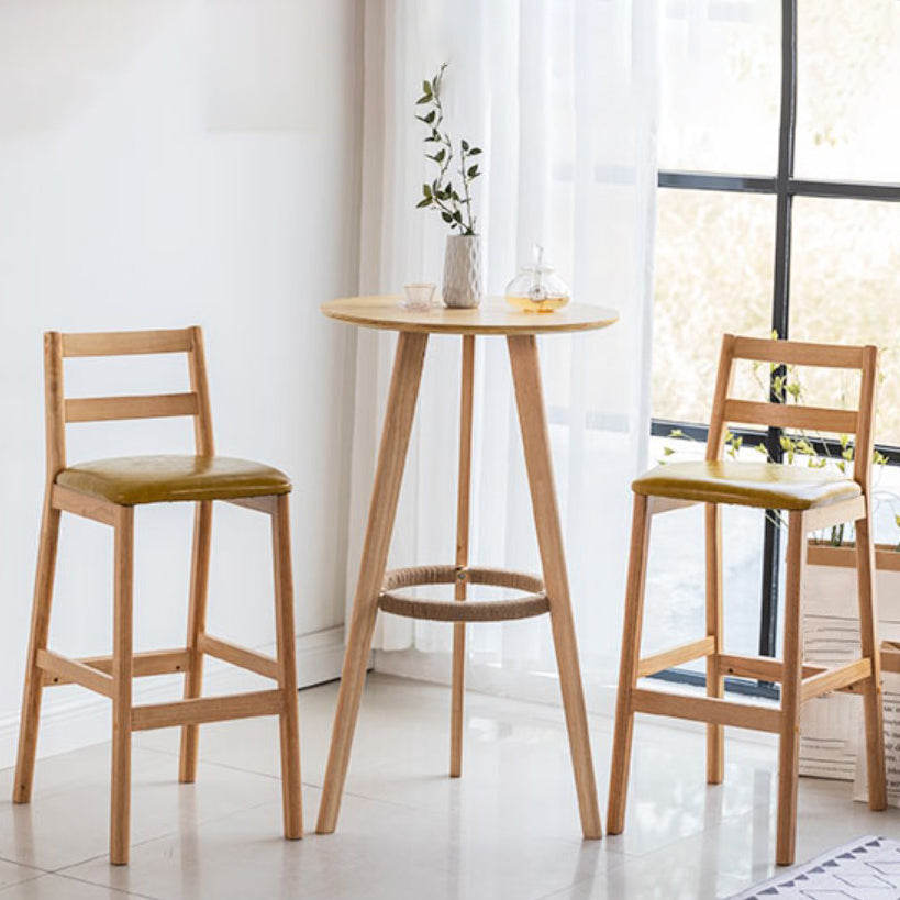Café Simple Solid Wood Barstool taburete de bar con respaldo con respaldo