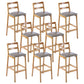 Café Simple Solid Wood Barstool taburete de bar con respaldo con respaldo