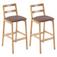 Café Simple Solid Wood Barstool taburete de bar con respaldo con respaldo