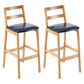 Café Simple Solid Wood Barstool taburete de bar con respaldo con respaldo