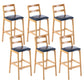 Café Simple Solid Wood Barstool taburete de bar con respaldo con respaldo