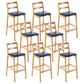 Café Simple Solid Wood Barstool taburete de bar con respaldo con respaldo