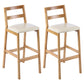 Café Simple Solid Wood Barstool taburete de bar con respaldo con respaldo