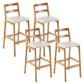 Café Simple Solid Wood Barstool taburete de bar con respaldo con respaldo