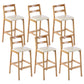 Café Simple Solid Wood Barstool taburete de bar con respaldo con respaldo