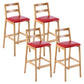 Café Simple Solid Wood Barstool taburete de bar con respaldo con respaldo