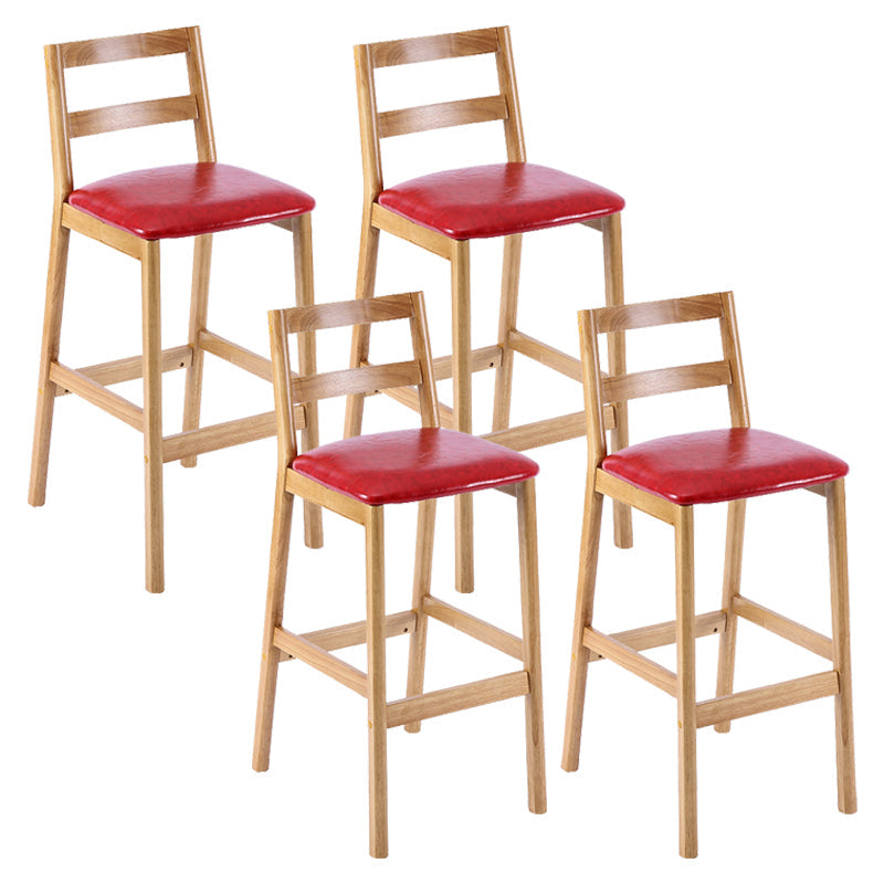 Café Simple Solid Wood Barstool taburete de bar con respaldo con respaldo
