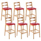 Café Simple Solid Wood Barstool taburete de bar con respaldo con respaldo