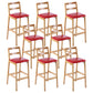 Café Simple Solid Wood Barstool taburete de bar con respaldo con respaldo