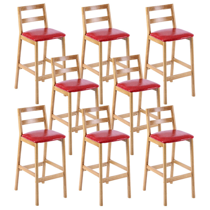 Café Simple Solid Wood Barstool taburete de bar con respaldo con respaldo