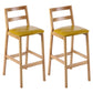 Café Simple Solid Wood Barstool taburete de bar con respaldo con respaldo