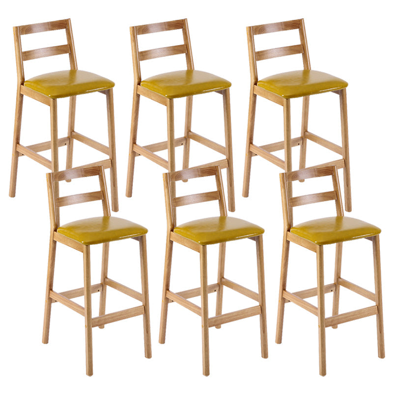Café Simple Solid Wood Barstool taburete de bar con respaldo con respaldo