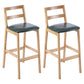Café Simple Solid Wood Barstool taburete de bar con respaldo con respaldo