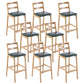 Café Simple Solid Wood Barstool taburete de bar con respaldo con respaldo