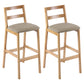 Café Simple Solid Wood Barstool taburete de bar con respaldo con respaldo