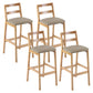 Café Simple Solid Wood Barstool taburete de bar con respaldo con respaldo