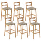 Café Simple Solid Wood Barstool taburete de bar con respaldo con respaldo