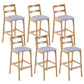 Café Simple Solid Wood Barstool taburete de bar con respaldo con respaldo