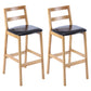 Café Simple Solid Wood Barstool taburete de bar con respaldo con respaldo