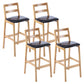 Café Simple Solid Wood Barstool taburete de bar con respaldo con respaldo