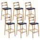 Café Simple Solid Wood Barstool taburete de bar con respaldo con respaldo