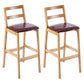 Café Simple Solid Wood Barstool taburete de bar con respaldo con respaldo