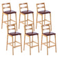 Café Simple Solid Wood Barstool taburete de bar con respaldo con respaldo