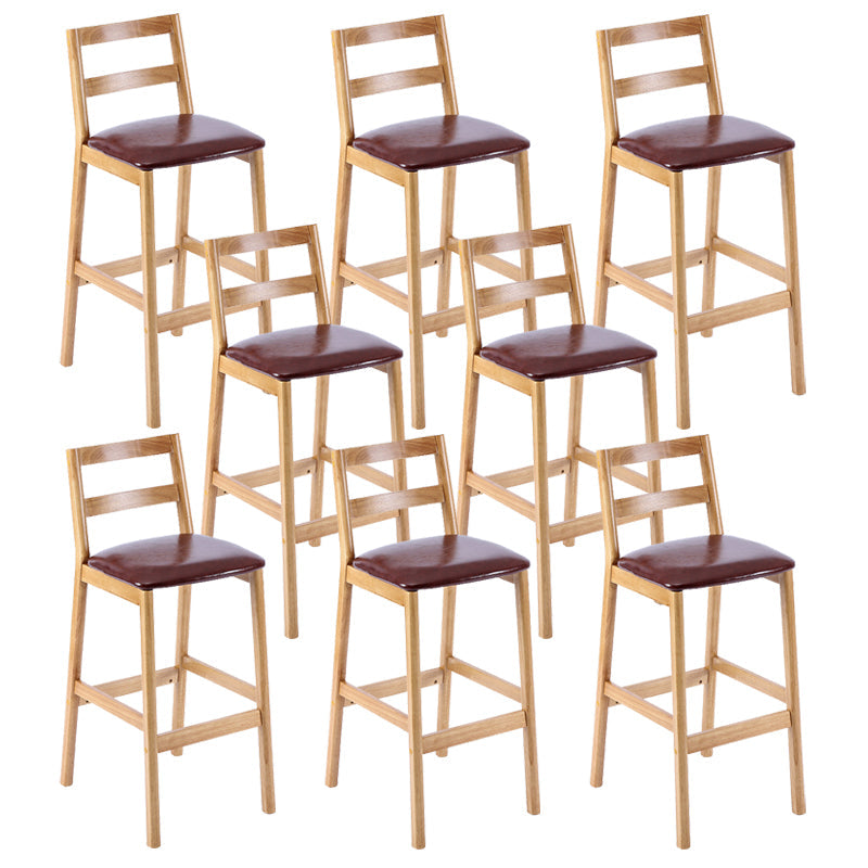 Café Simple Solid Wood Barstool taburete de bar con respaldo con respaldo