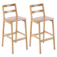 Café Simple Solid Wood Barstool taburete de bar con respaldo con respaldo