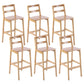 Café Simple Solid Wood Barstool taburete de bar con respaldo con respaldo