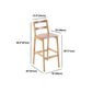 Café Simple Solid Wood Barstool taburete de bar con respaldo con respaldo