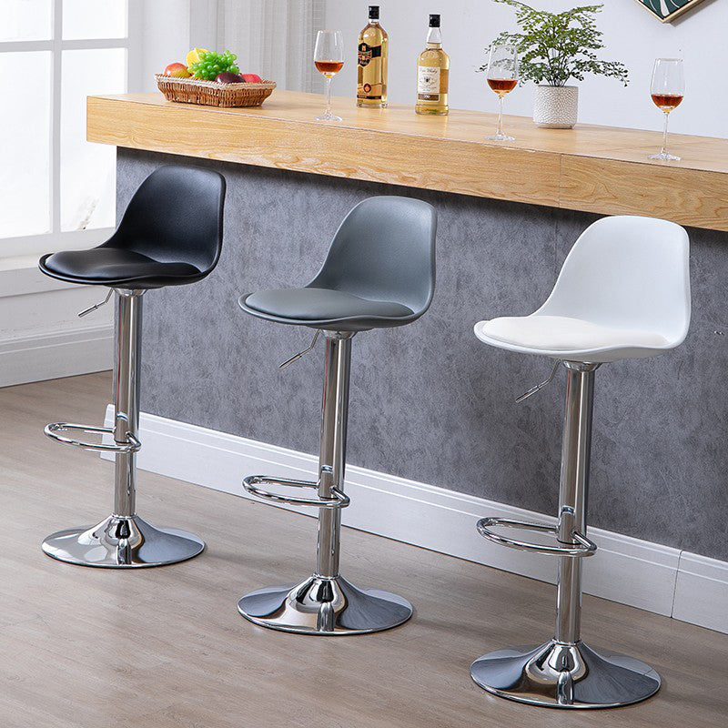 Contemporary Adjustable Height Bar Stool PU Leather Bar Stools for Kitchen Clearhalo 'Bar Furniture' 'Bar Stools' 'bar_stools' 'furn' 'furn_bar_stools' 'Furniture' 'Kitchen & Dining Furniture' 5338311