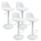 Contemporary Adjustable Height Bar Stool PU Leather Bar Stools for Kitchen White White 4 Piece Set Clearhalo 'Bar Furniture' 'Bar Stools' 'bar_stools' 'furn' 'furn_bar_stools' 'Furniture' 'Kitchen & Dining Furniture' 5338313