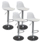 Contemporary Adjustable Height Bar Stool PU Leather Bar Stools for Kitchen White Silver 4 Piece Set Clearhalo 'Bar Furniture' 'Bar Stools' 'bar_stools' 'furn' 'furn_bar_stools' 'Furniture' 'Kitchen & Dining Furniture' 5338322