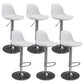 Contemporary Adjustable Height Bar Stool PU Leather Bar Stools for Kitchen White Silver 6 Piece Set Clearhalo 'Bar Furniture' 'Bar Stools' 'bar_stools' 'furn' 'furn_bar_stools' 'Furniture' 'Kitchen & Dining Furniture' 5338324