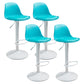 Contemporary Adjustable Height Bar Stool PU Leather Bar Stools for Kitchen Blue White 4 Piece Set Clearhalo 'Bar Furniture' 'Bar Stools' 'bar_stools' 'furn' 'furn_bar_stools' 'Furniture' 'Kitchen & Dining Furniture' 5338330