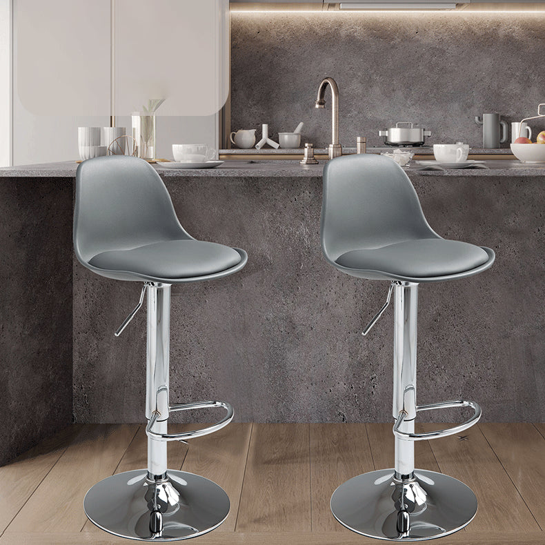 Contemporary Adjustable Height Bar Stool PU Leather Bar Stools for Kitchen Clearhalo 'Bar Furniture' 'Bar Stools' 'bar_stools' 'furn' 'furn_bar_stools' 'Furniture' 'Kitchen & Dining Furniture' 5338333