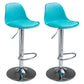 Contemporary Adjustable Height Bar Stool PU Leather Bar Stools for Kitchen Blue Silver 2 Piece Set Clearhalo 'Bar Furniture' 'Bar Stools' 'bar_stools' 'furn' 'furn_bar_stools' 'Furniture' 'Kitchen & Dining Furniture' 5338335