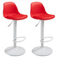 Contemporary Adjustable Height Bar Stool PU Leather Bar Stools for Kitchen Red White 2 Piece Set Clearhalo 'Bar Furniture' 'Bar Stools' 'bar_stools' 'furn' 'furn_bar_stools' 'Furniture' 'Kitchen & Dining Furniture' 5338341