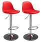 Contemporary Adjustable Height Bar Stool PU Leather Bar Stools for Kitchen Red Silver 2 Piece Set Clearhalo 'Bar Furniture' 'Bar Stools' 'bar_stools' 'furn' 'furn_bar_stools' 'Furniture' 'Kitchen & Dining Furniture' 5338345