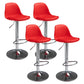 Contemporary Adjustable Height Bar Stool PU Leather Bar Stools for Kitchen Red Silver 4 Piece Set Clearhalo 'Bar Furniture' 'Bar Stools' 'bar_stools' 'furn' 'furn_bar_stools' 'Furniture' 'Kitchen & Dining Furniture' 5338346
